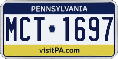 PA license plate MCT1697
