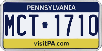 PA license plate MCT1710