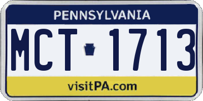 PA license plate MCT1713