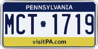 PA license plate MCT1719