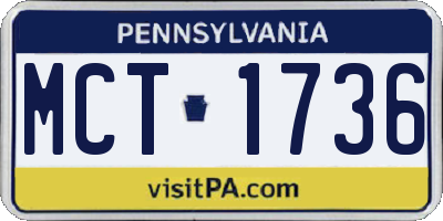 PA license plate MCT1736