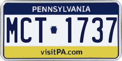 PA license plate MCT1737