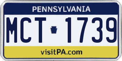 PA license plate MCT1739