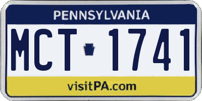 PA license plate MCT1741