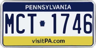 PA license plate MCT1746