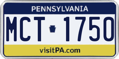 PA license plate MCT1750