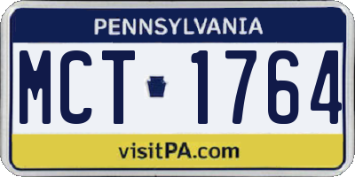 PA license plate MCT1764