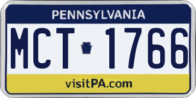 PA license plate MCT1766