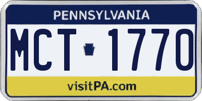 PA license plate MCT1770