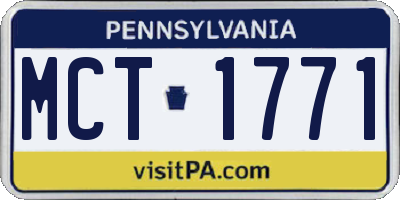 PA license plate MCT1771
