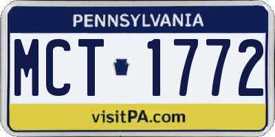 PA license plate MCT1772