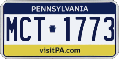 PA license plate MCT1773