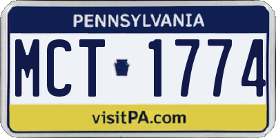PA license plate MCT1774