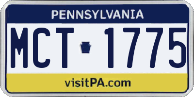 PA license plate MCT1775
