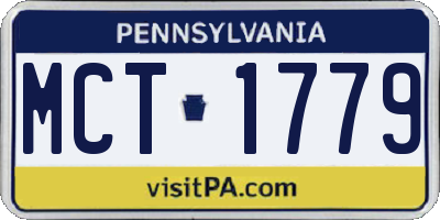 PA license plate MCT1779