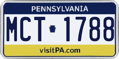 PA license plate MCT1788