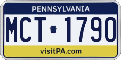 PA license plate MCT1790