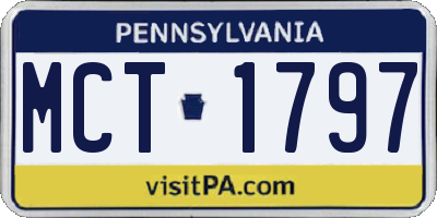 PA license plate MCT1797