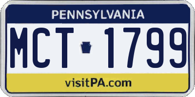PA license plate MCT1799