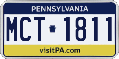 PA license plate MCT1811