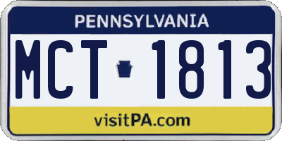 PA license plate MCT1813