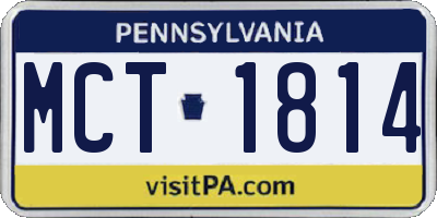 PA license plate MCT1814