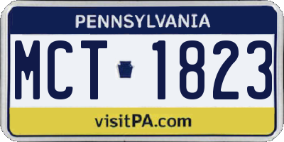 PA license plate MCT1823