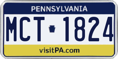 PA license plate MCT1824