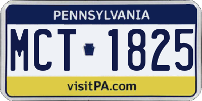 PA license plate MCT1825