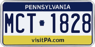 PA license plate MCT1828