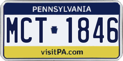 PA license plate MCT1846