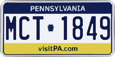 PA license plate MCT1849