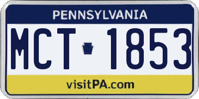PA license plate MCT1853