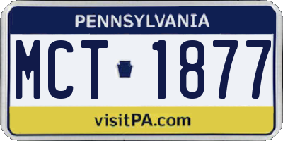 PA license plate MCT1877