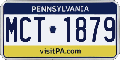 PA license plate MCT1879