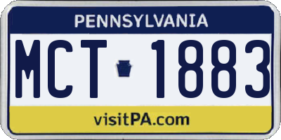 PA license plate MCT1883