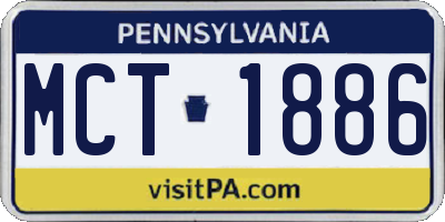 PA license plate MCT1886