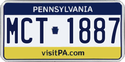 PA license plate MCT1887