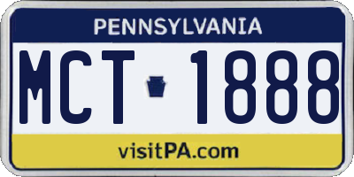 PA license plate MCT1888