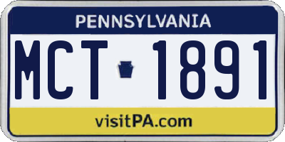PA license plate MCT1891