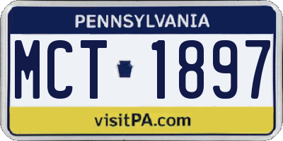 PA license plate MCT1897
