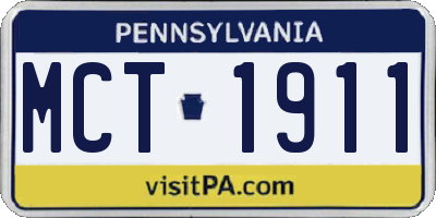 PA license plate MCT1911