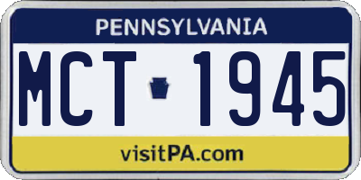 PA license plate MCT1945