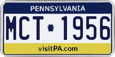 PA license plate MCT1956