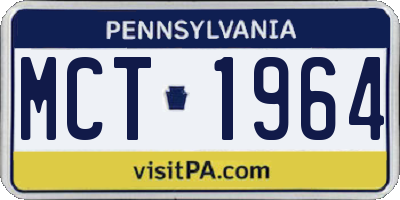 PA license plate MCT1964