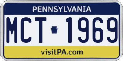 PA license plate MCT1969