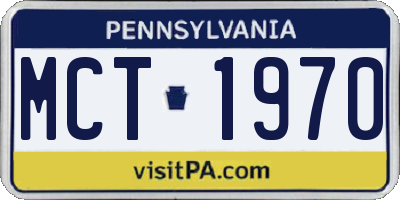 PA license plate MCT1970