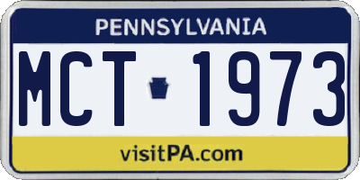 PA license plate MCT1973