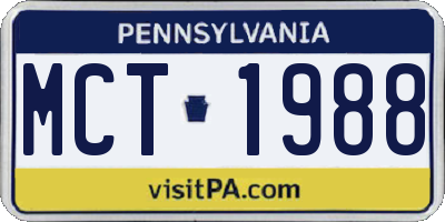 PA license plate MCT1988