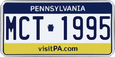 PA license plate MCT1995